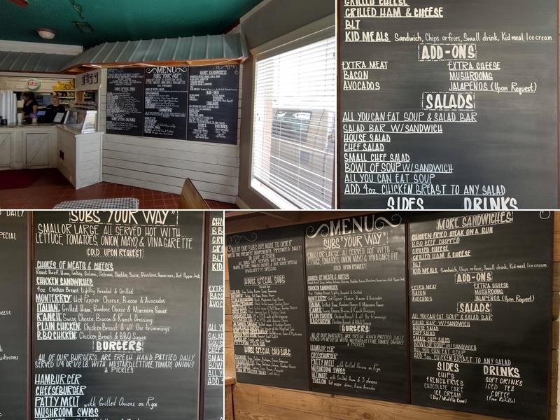 Cassidy's Sub Shop Menu