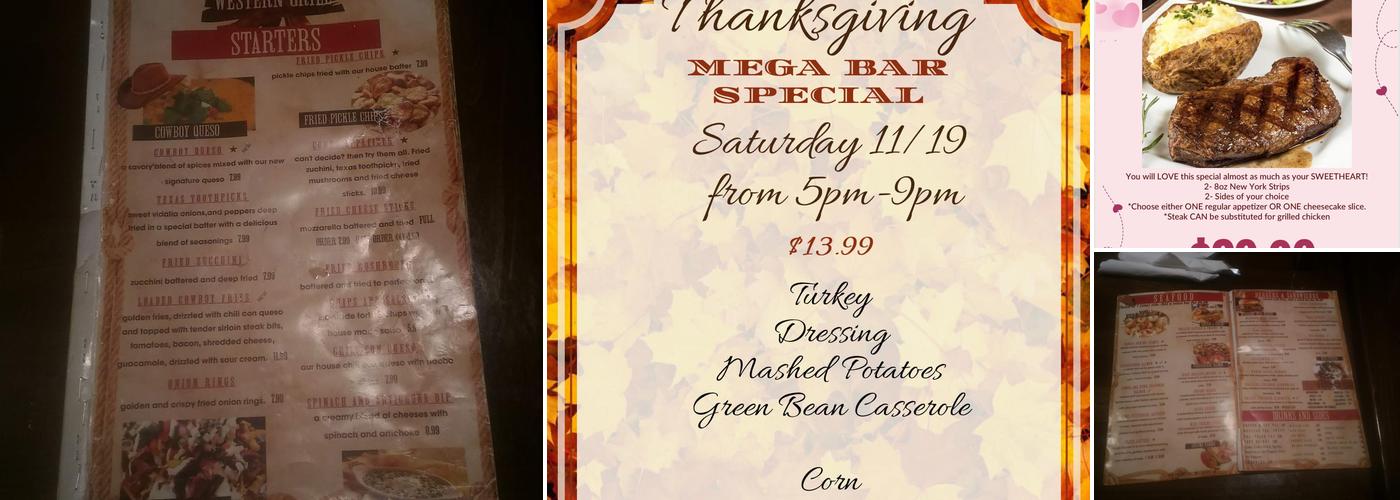 Western Grill Steak House Menu