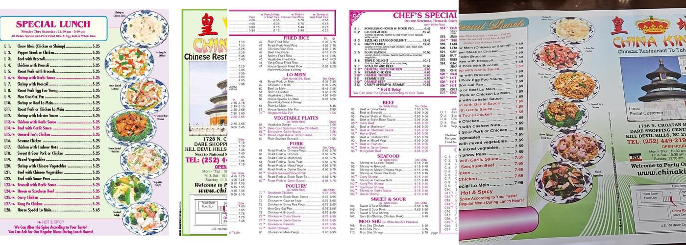 China King Menu