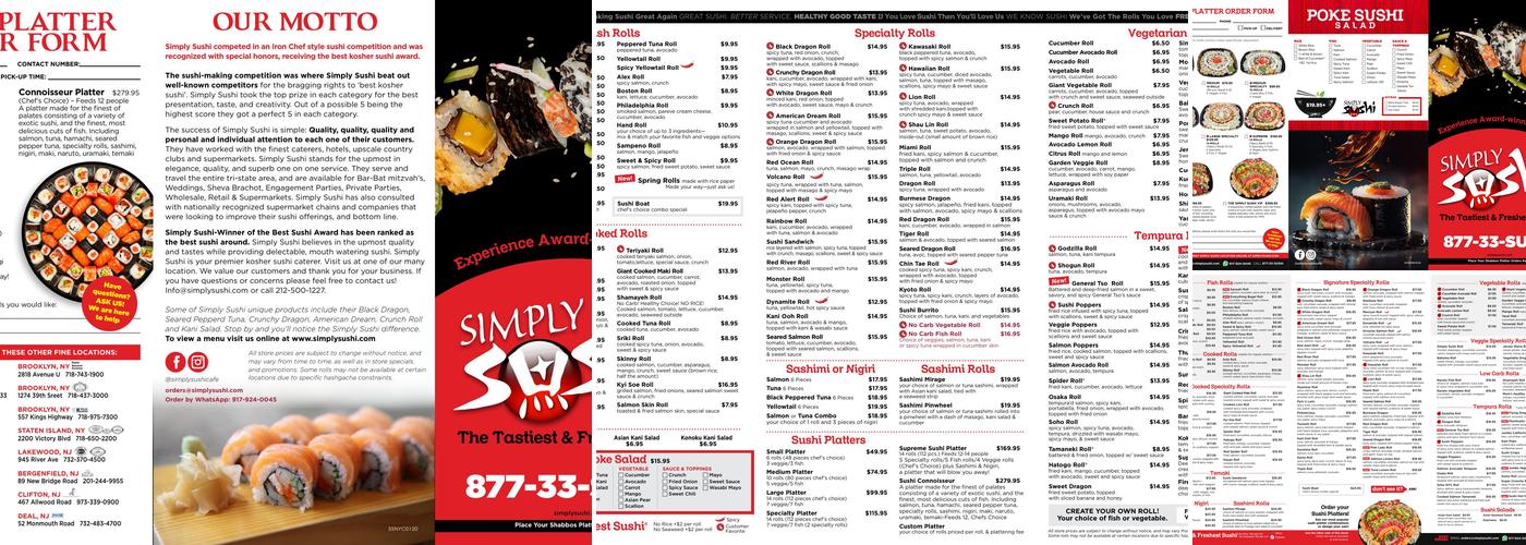 Simply Sushi Menu