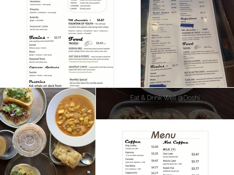 The Doshi House Menu