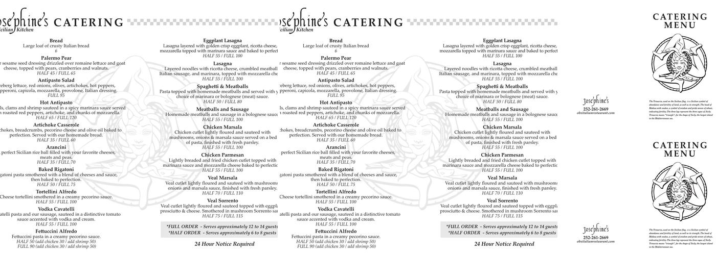 Josephine's Sicilian Kitchen Menu