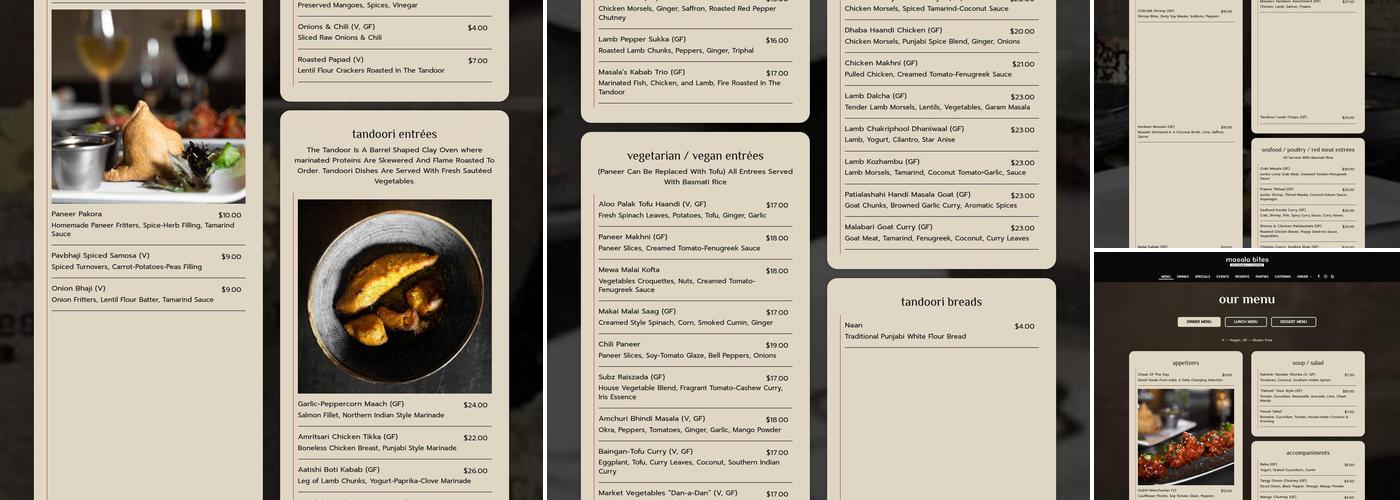 Masala Bites Menu