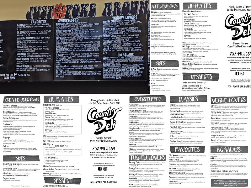 Country Deli Menu