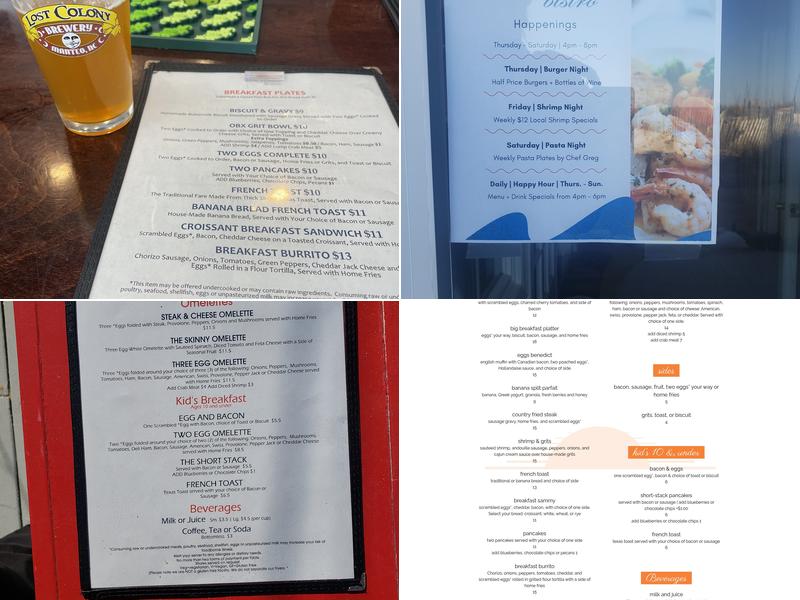 Beachside Bistro Menu