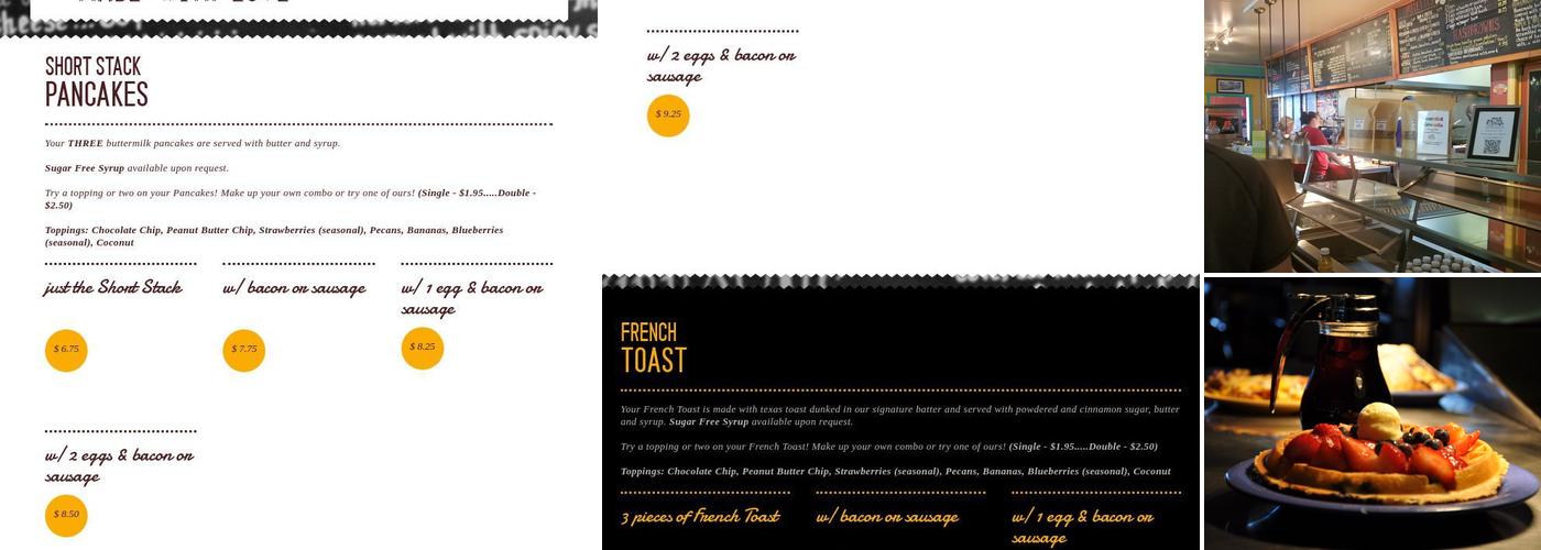 Stack'em High Pancakes and So Forth Menu