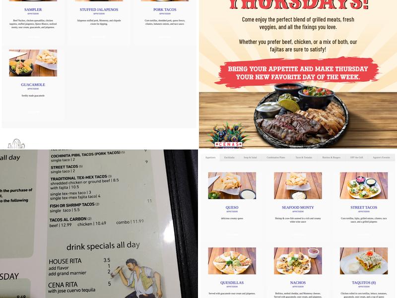 Aguirre's Tex-Mex Menu