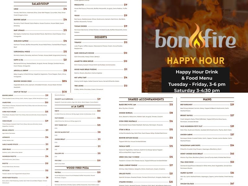 BonFire Grill Menu