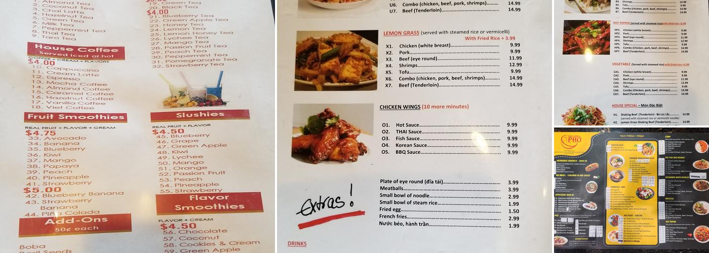 Saigon Pho Menu