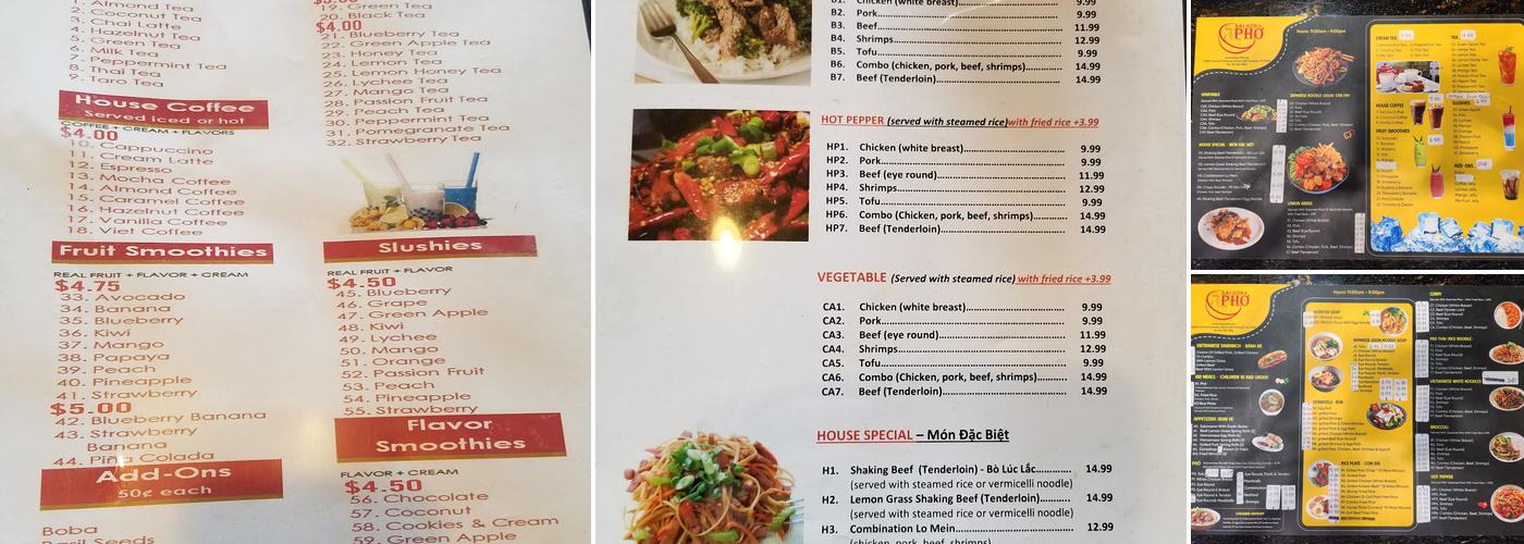 Saigon Pho Menu