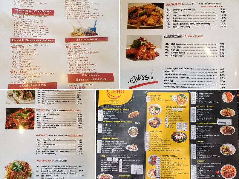 Saigon Pho Menu