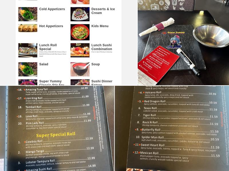 Super Yummy Menu
