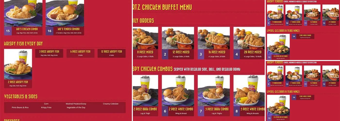Hartz Chicken Buffet Menu