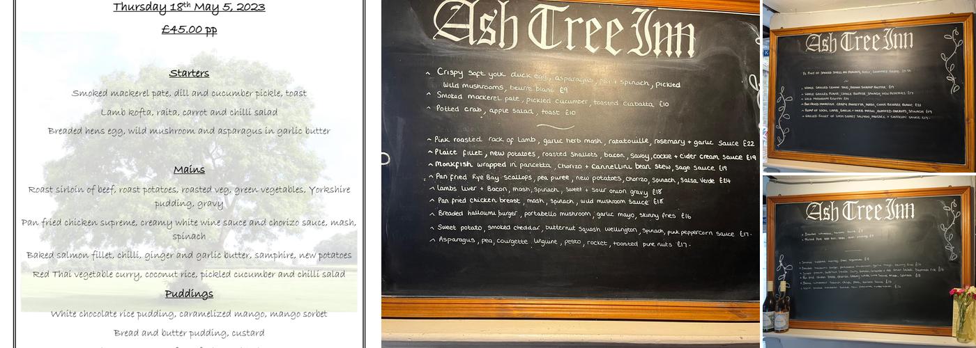 The Ash Tree Inn Menu