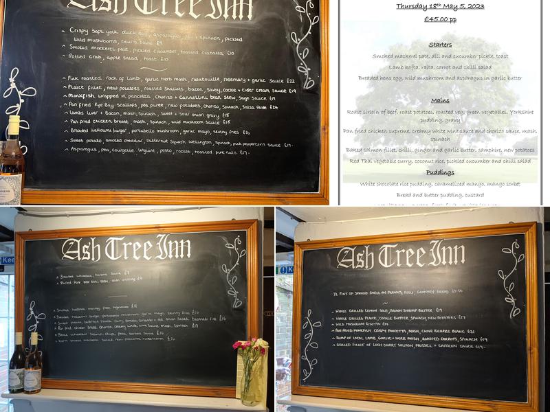 The Ash Tree Inn Menu