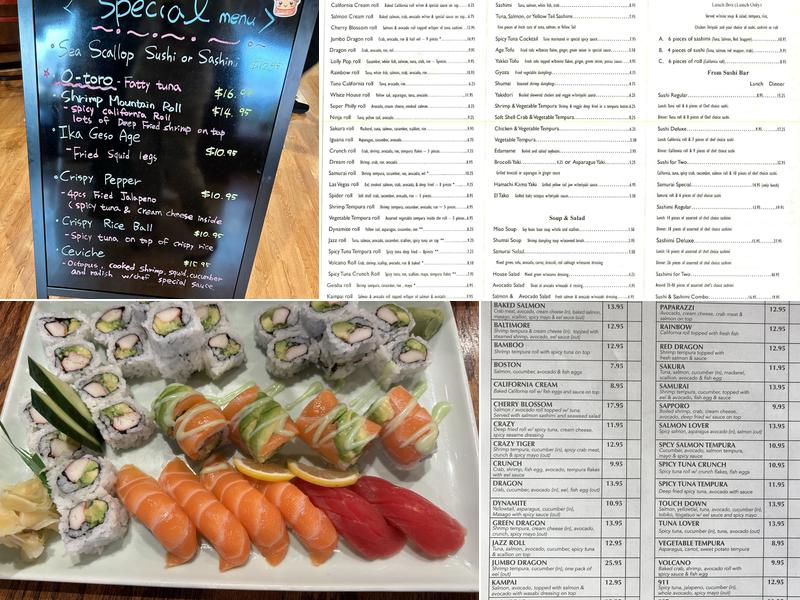 Samurai Sushi Menu