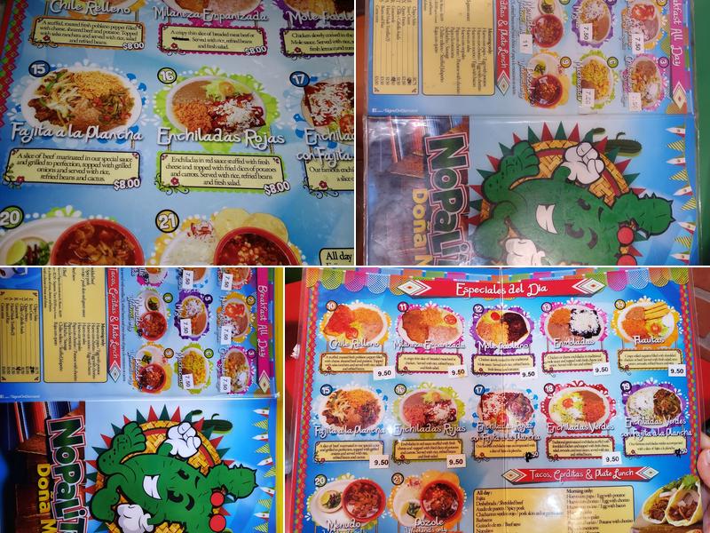 Nopalitos Dona Maria Menu