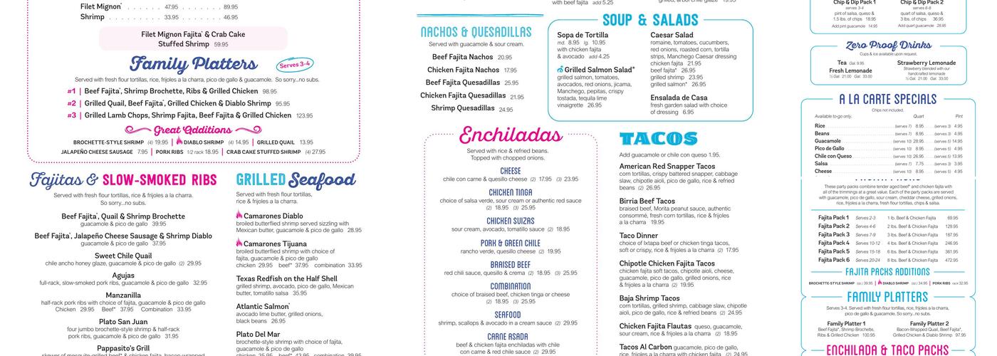 Pappasito's Cantina Menu