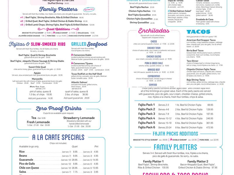 Pappasito's Cantina Menu