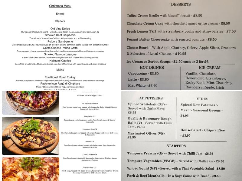 The Old Vine Cousley Wood Menu