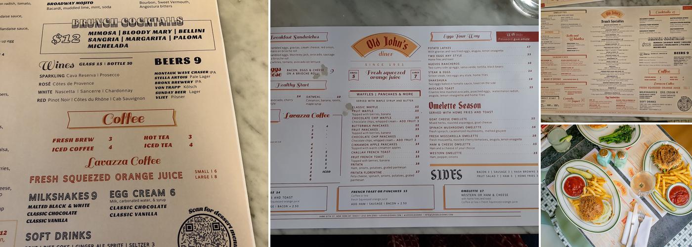 Old John's Luncheonette Menu