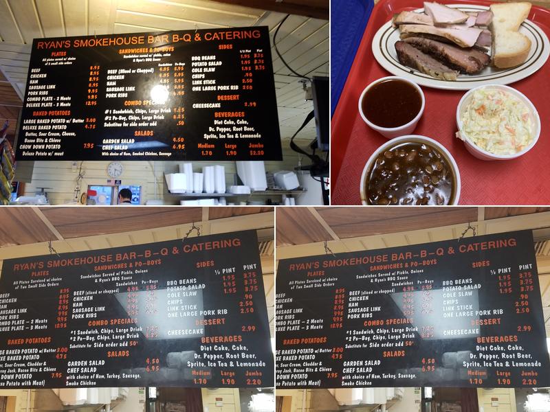 Ryan's Smoke House Menu