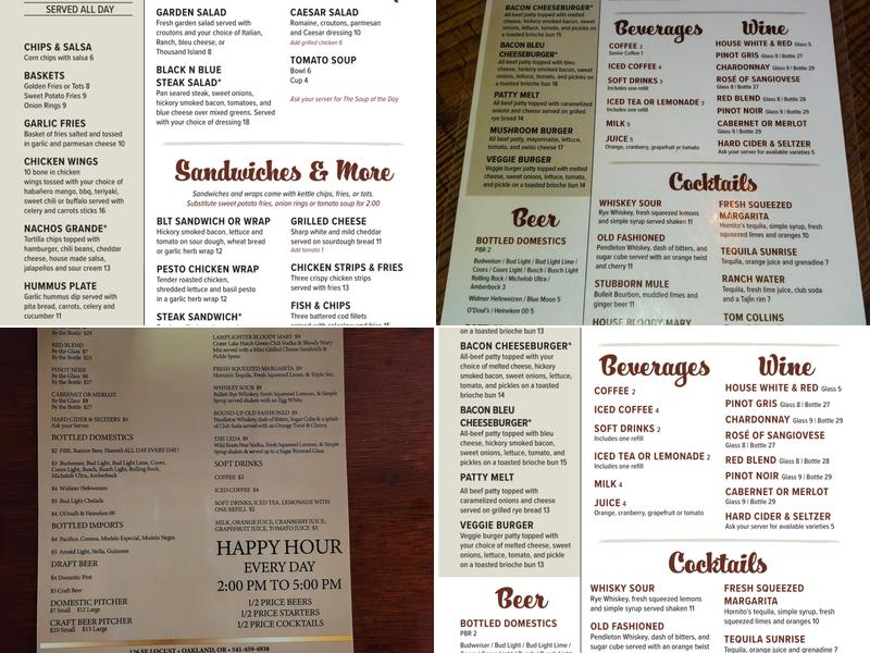 Lamplighter Cafe and Lounge Menu
