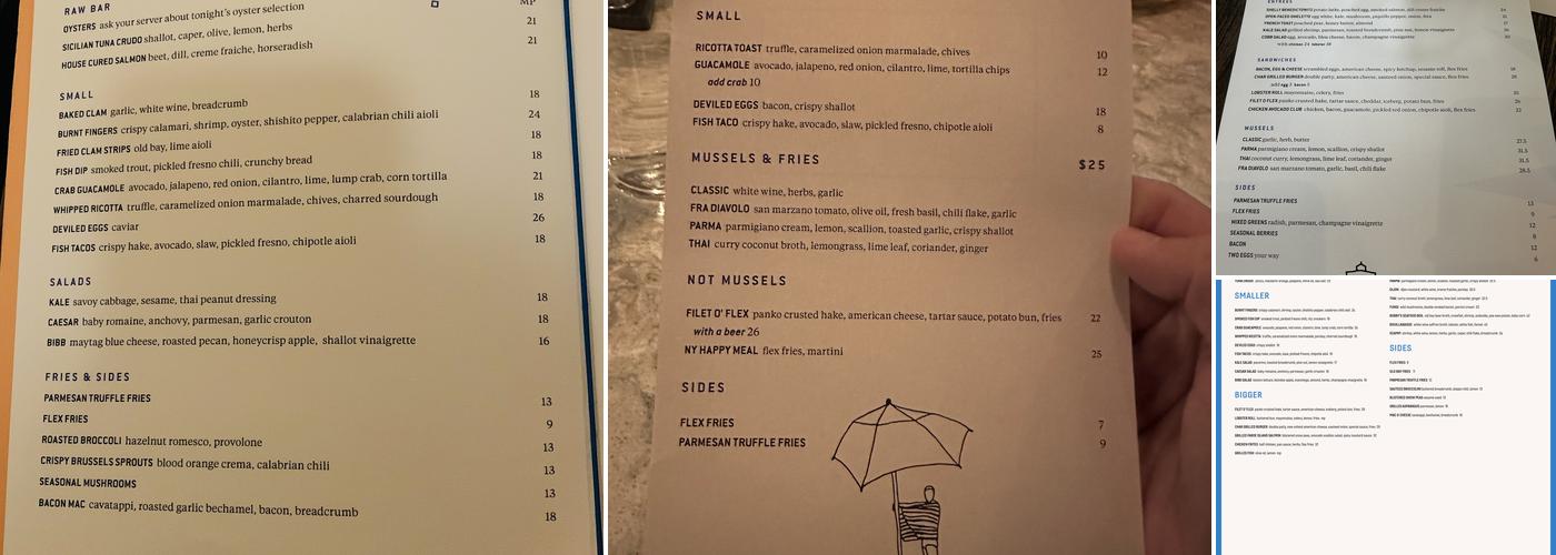Flex Mussels Menu