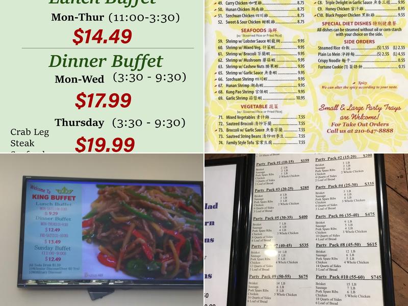 King Buffet Menu