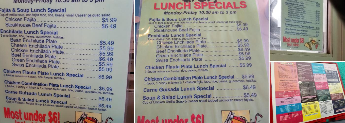 Chacho's Menu