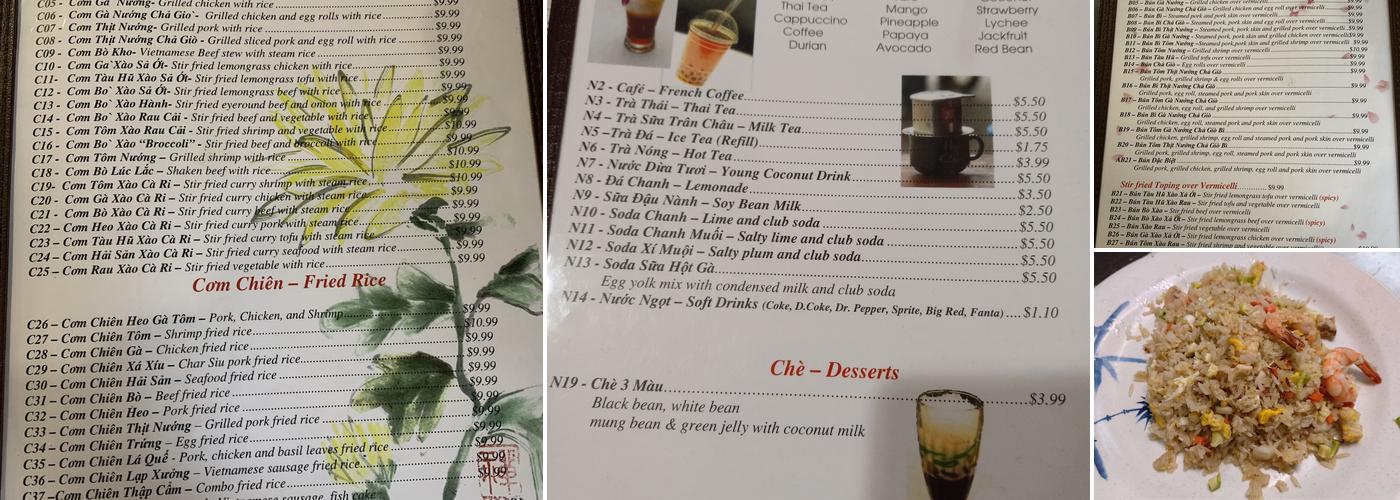 Pho Hong Phat Menu