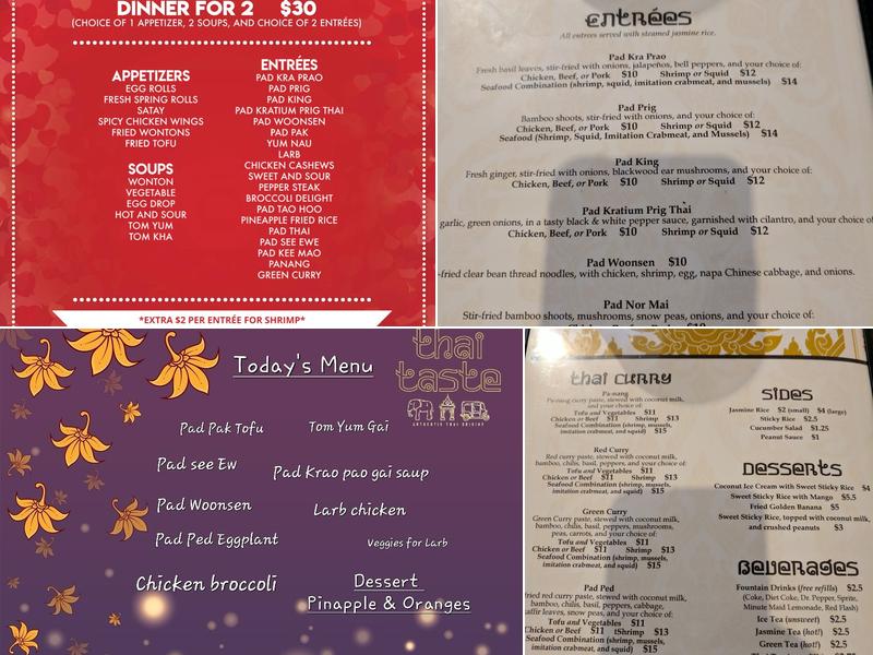 Thai Taste Menu