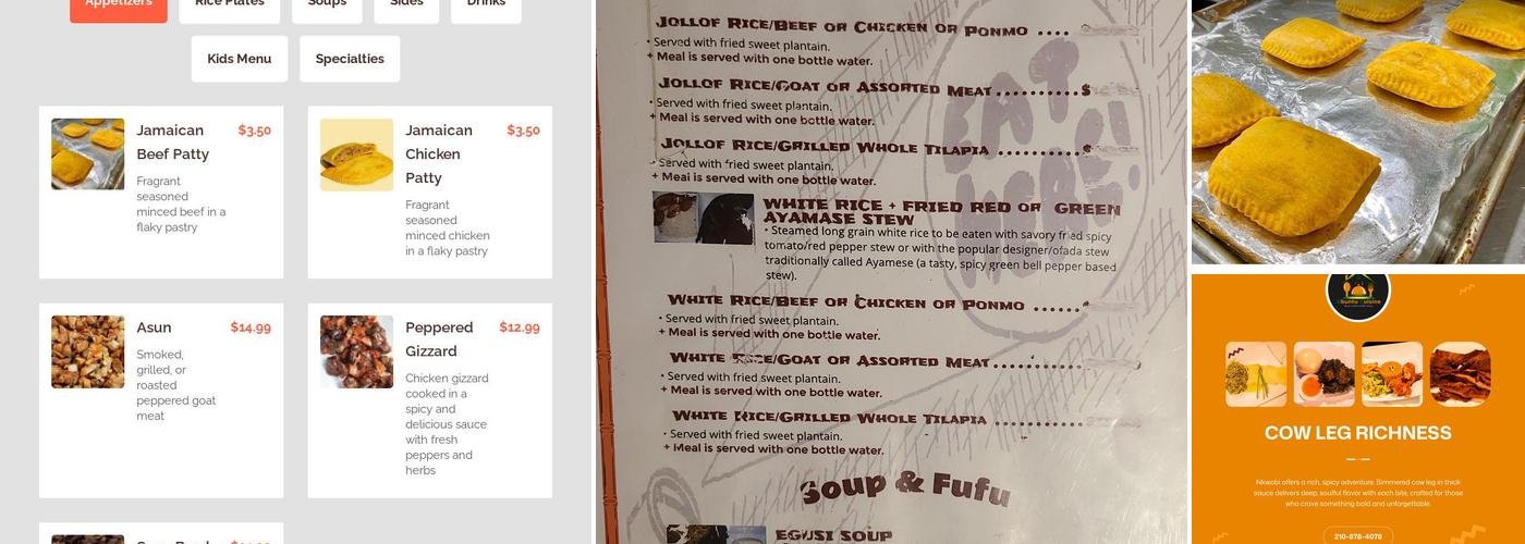 Ubuntu Cuisine Menu