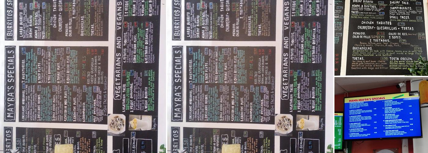 Mama Mayra's Kitchen Menu