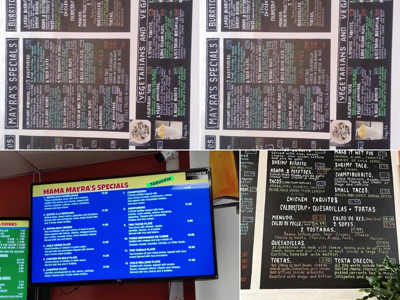 Mama Mayra's Kitchen Menu