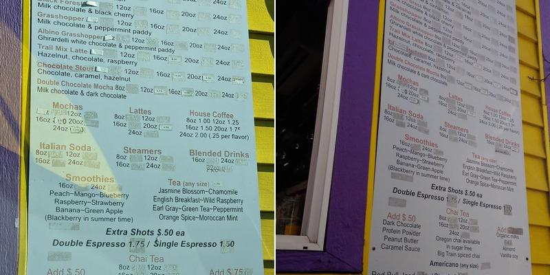 Ruff Day Latte Menu