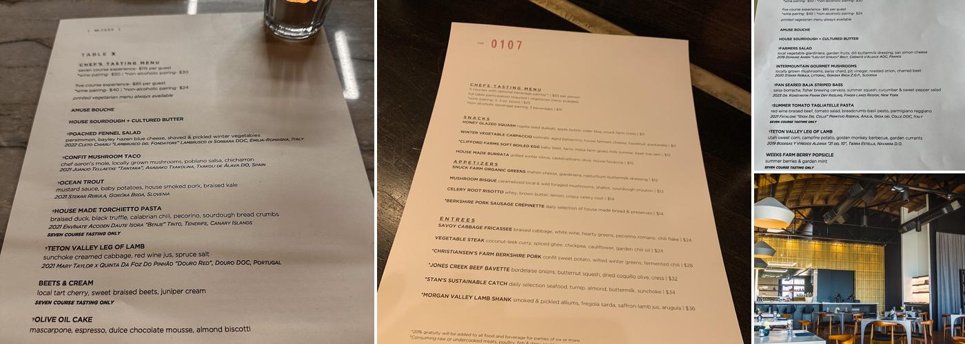 Table X Menu