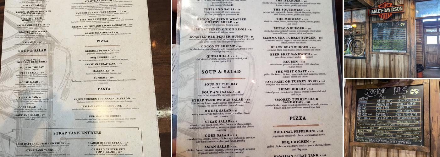 Strap Tank Brewery Menu
