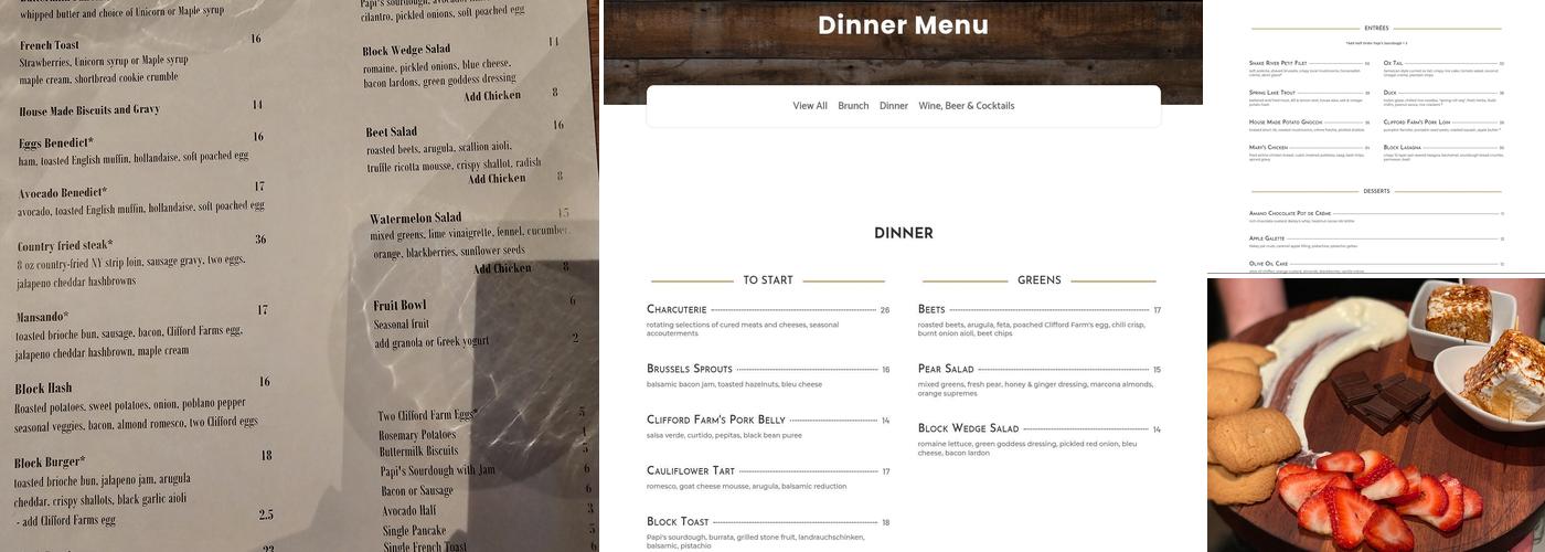 Block Restaurant Menu