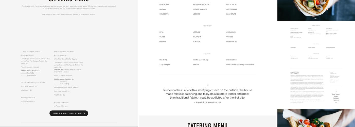 GR Kitchen Menu