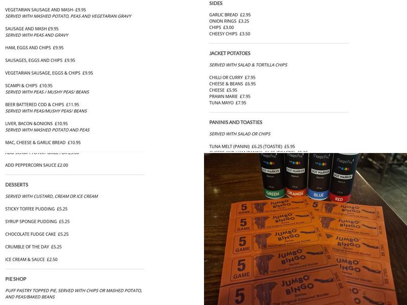 The Kicking Dickey Menu