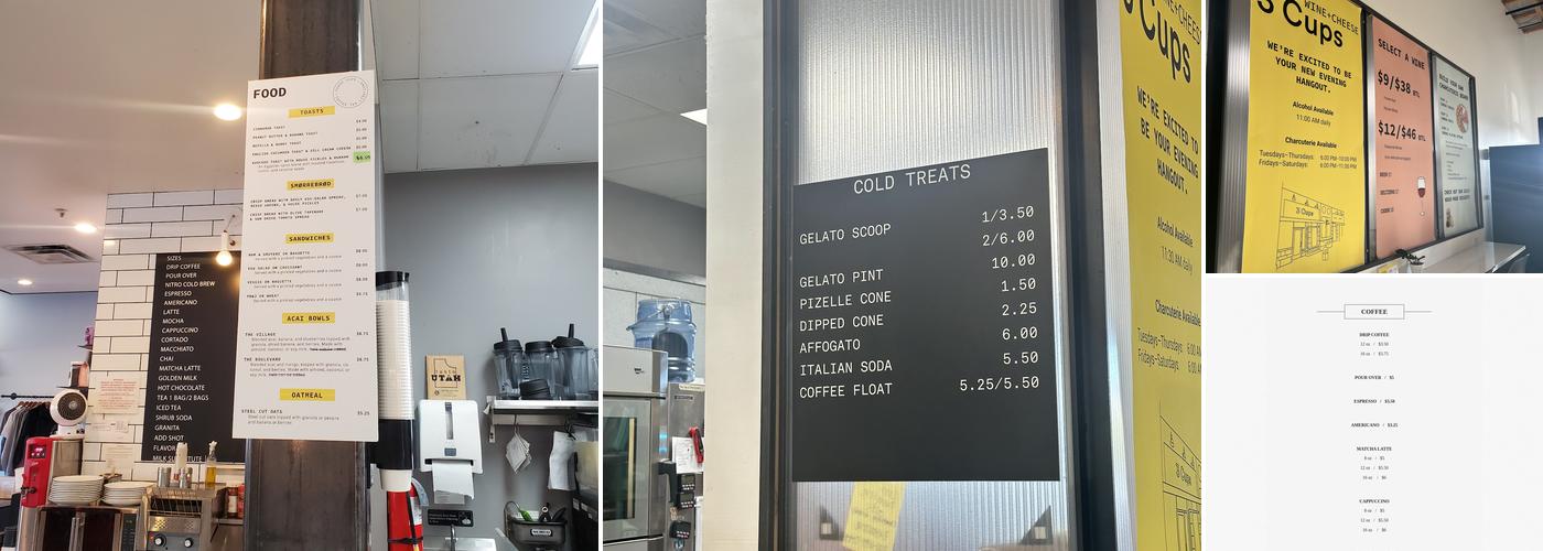 3 Cups Menu
