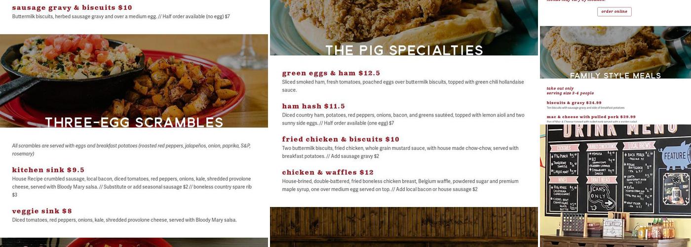 Pig & a Jelly Jar Holladay Menu