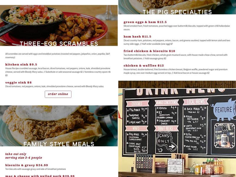 Pig & a Jelly Jar Holladay Menu