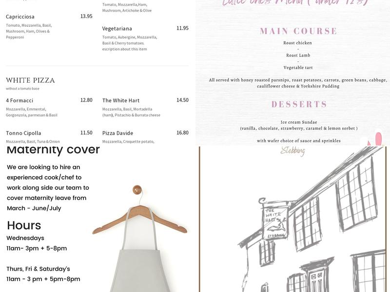 The White Hart Menu