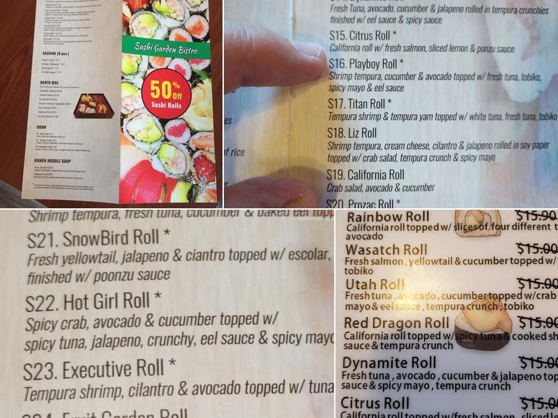 Sushi Garden Bistro Menu