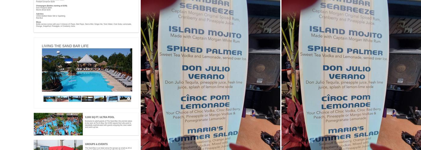 The Sand Bar Menu