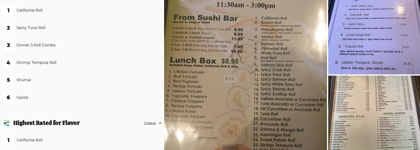 Osaka Menu