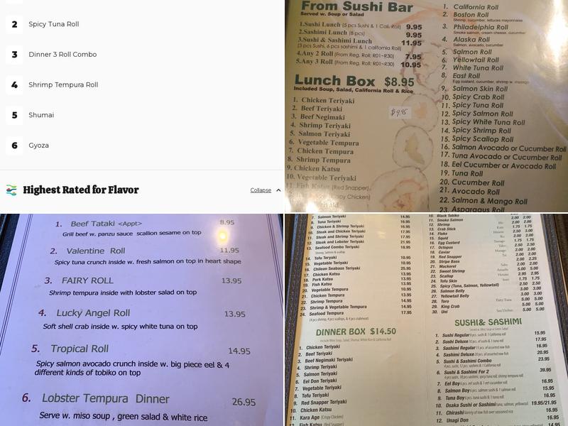 Osaka Menu
