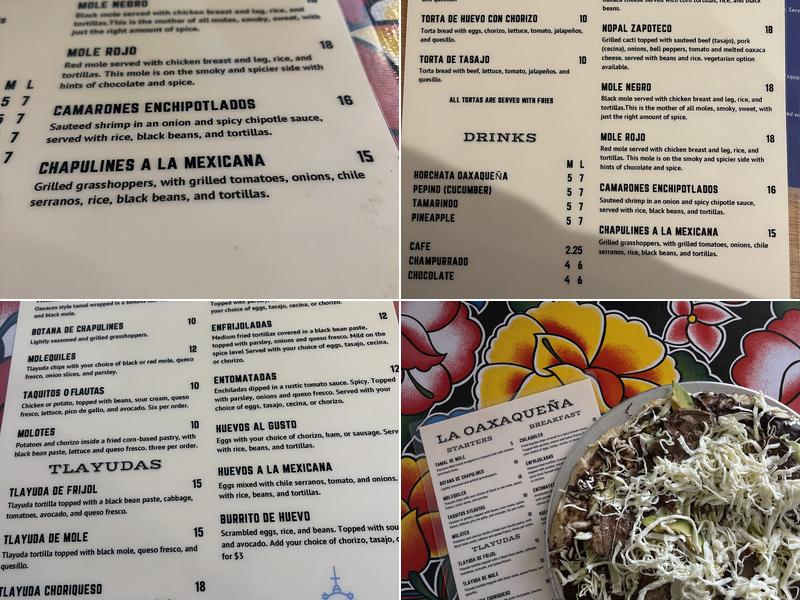 La Oaxaqueña Menu